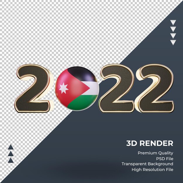 Texte 3d 2022 Rendu Du Drapeau De La Jordanie Vue De Face