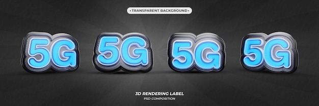 Texte 3d De Lueur De Néon Bleu 5g