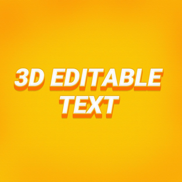 PSD texte 3d modifiable à fond orange