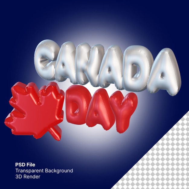 PSD un texte 3d pour la fête du canada