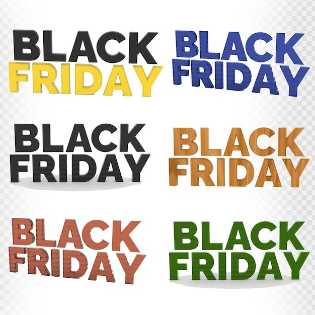 Texte 3d Rendu Psd De Conception Du Black Friday