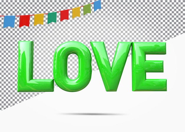 Texte Amour Alphabet Couleur Vert 3d Psd Premium