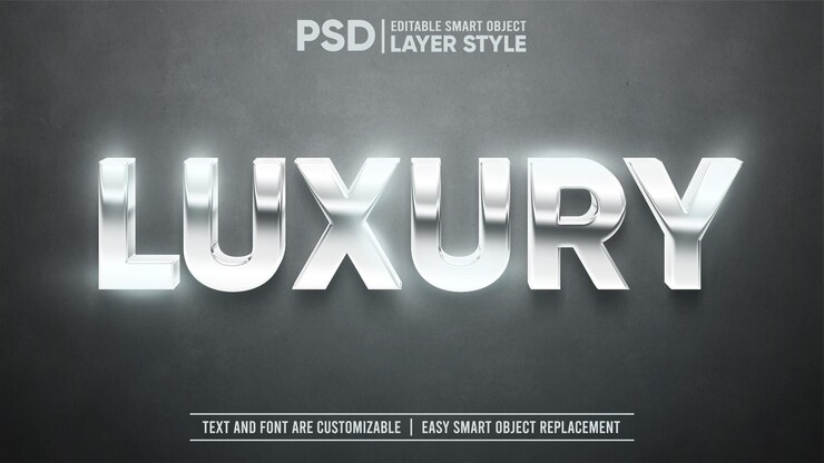 PSD texte argenté de luxe 3d sur effet de texte de style de calque modifiable de tapis rouge