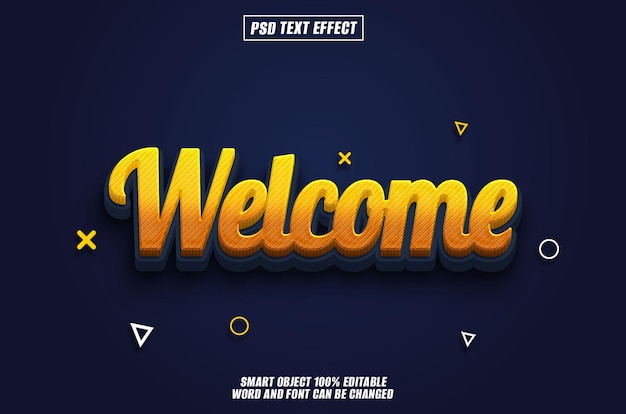 texte d'effet de bienvenue police de typographie modifiable texte 3D