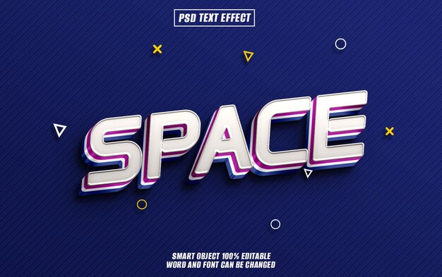 texte à effet d'espace police éditable typographie texte 3D