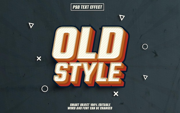 texte d'effet de style ancien police de typographie modifiable texte 3D