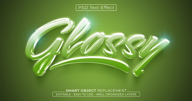 Texte effet de texte de style 3D modifiable brillant