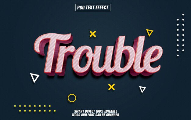 texte d'effet de trouble police éditable typographie texte 3D