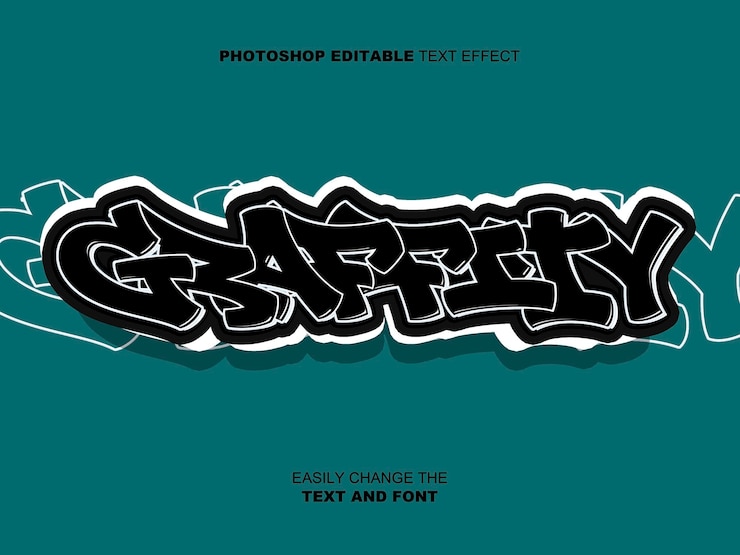 PSD texte graffitié