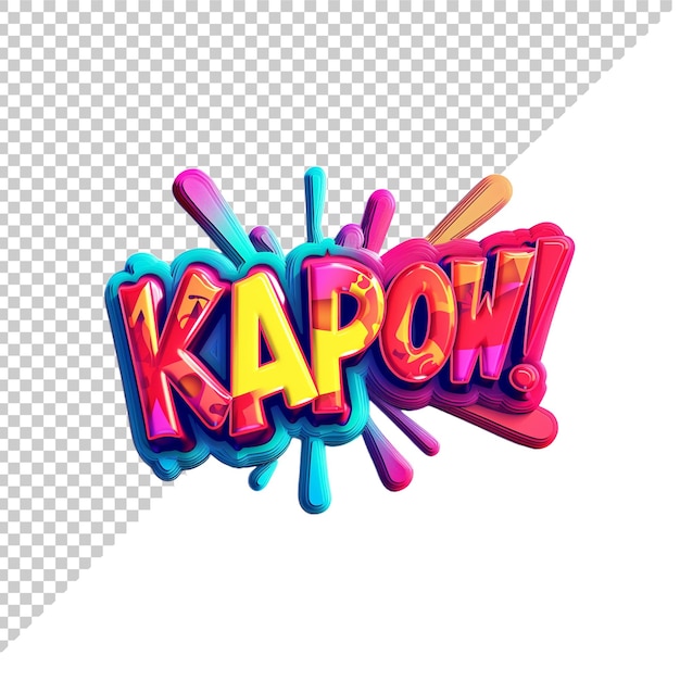 Texte Kapow 3d Avec Fond Transparent