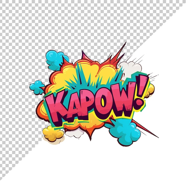 PSD texte kapow 3d avec fond transparent