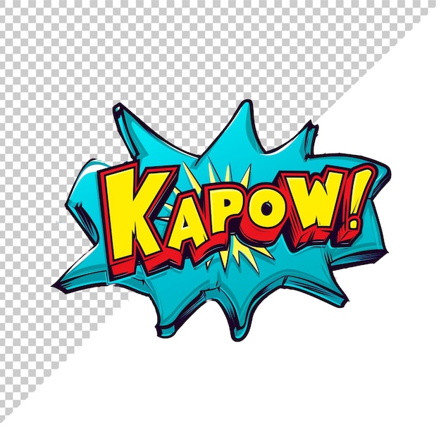 PSD texte kapow 3d avec fond transparent