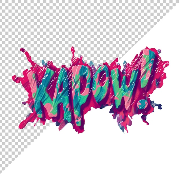 PSD texte kapow 3d avec fond transparent