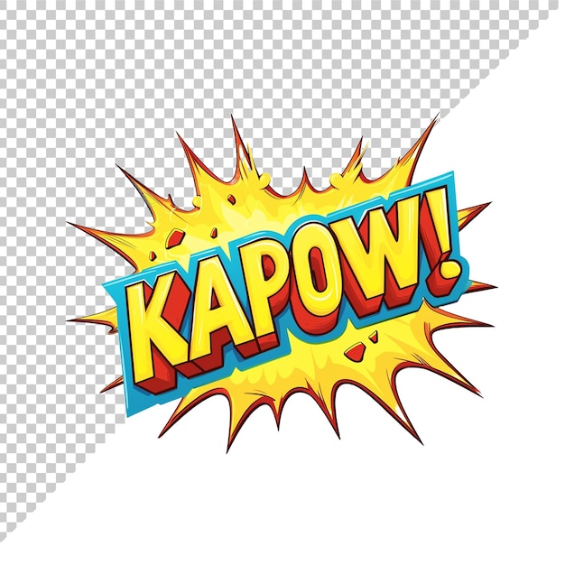 PSD texte kapow 3d avec fond transparent