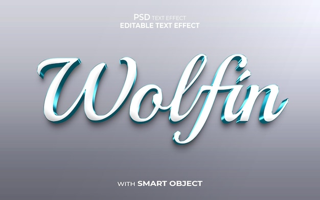 PSD texte de maquette d'effet de texte wolfin