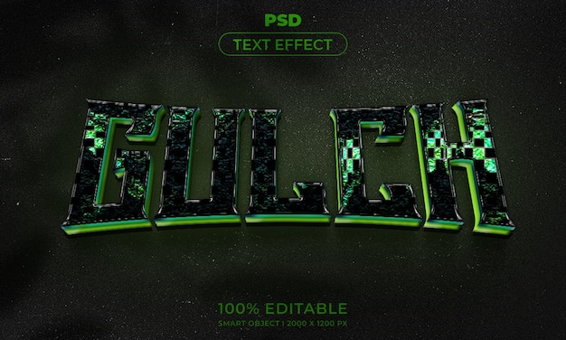 PSD texte modifiable en 3d et maquette de style d'effet de logo avec fond abstrait sombre