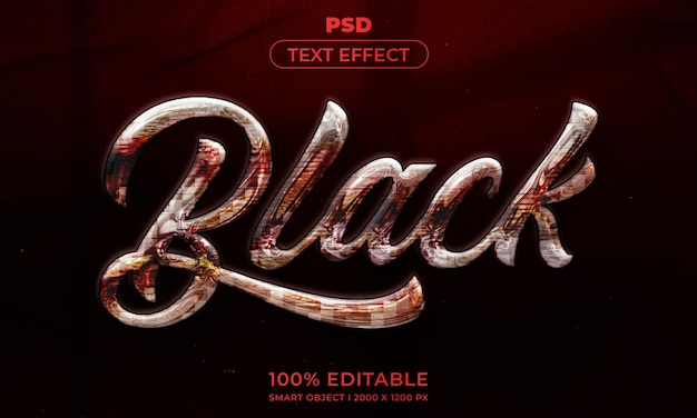 Texte Modifiable En 3d Et Maquette De Style D'effet De Logo Avec Fond Abstrait Sombre