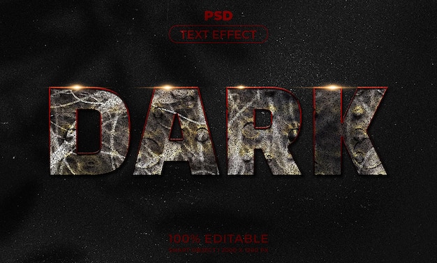 PSD texte modifiable en 3d et maquette de style d'effet de logo avec fond abstrait sombre