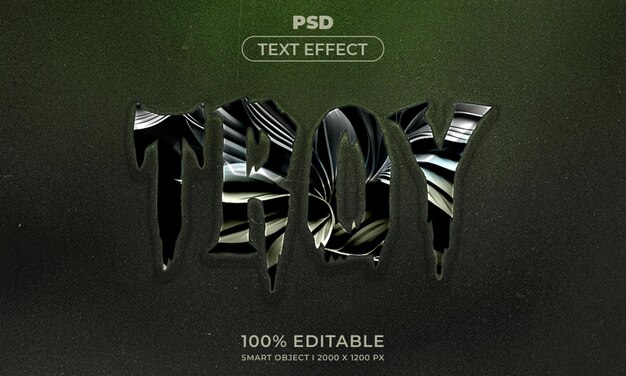Texte modifiable en 3d et maquette de style d'effet de logo avec fond abstrait sombre