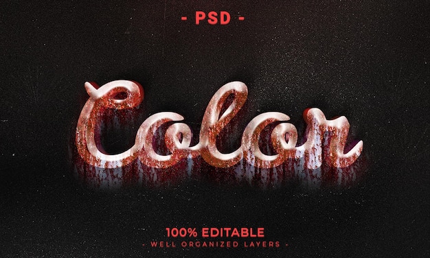 PSD texte modifiable en 3d et maquette de style d'effet de logo avec fond abstrait sombre