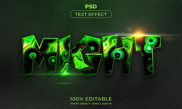 PSD texte modifiable en 3d et maquette de style d'effet de logo avec fond abstrait sombre