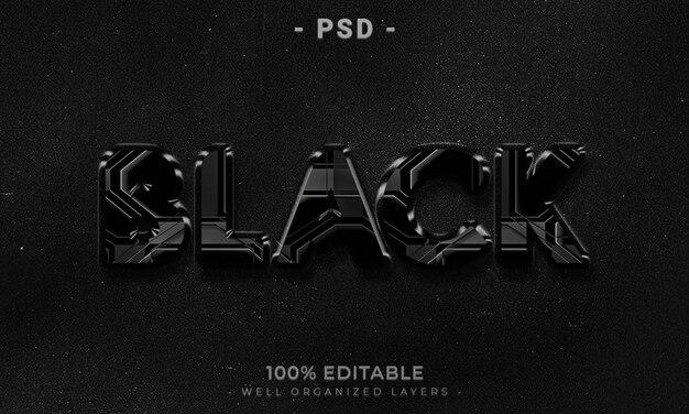 Texte modifiable en 3d et maquette de style d'effet de logo avec fond abstrait sombre