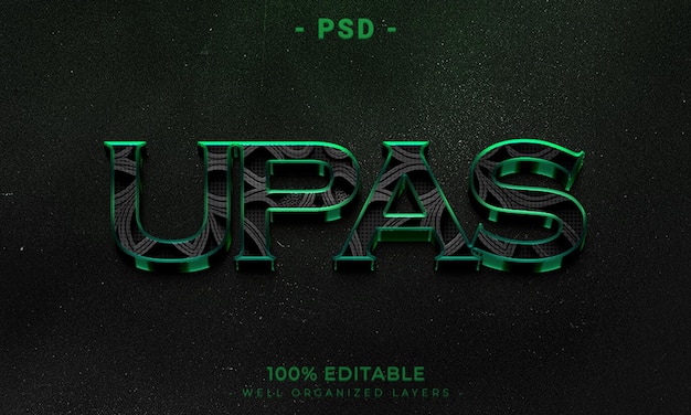 PSD texte modifiable en 3d et maquette de style d'effet de logo avec fond abstrait sombre