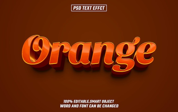 texte modifiable effet de police orange texte 3D pour le titre