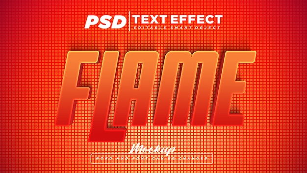 PSD texte modifiable d'effet de texte de flamme