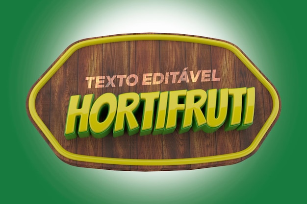 PSD texte modifiable timbre hortifruti 3d