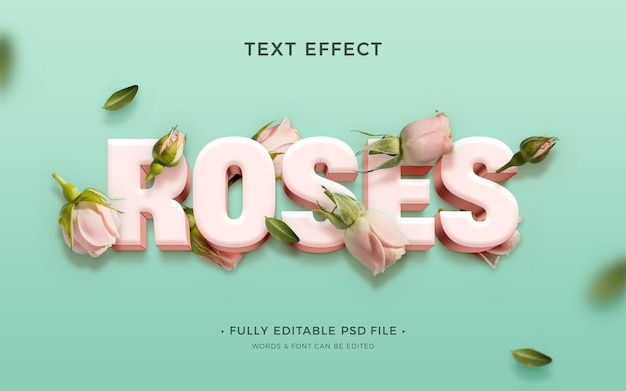 PSD texte naturel avec de belles fleurs