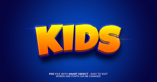 Texte Pour Enfants Effet De Texte De Style 3d Modifiable Psd Premium