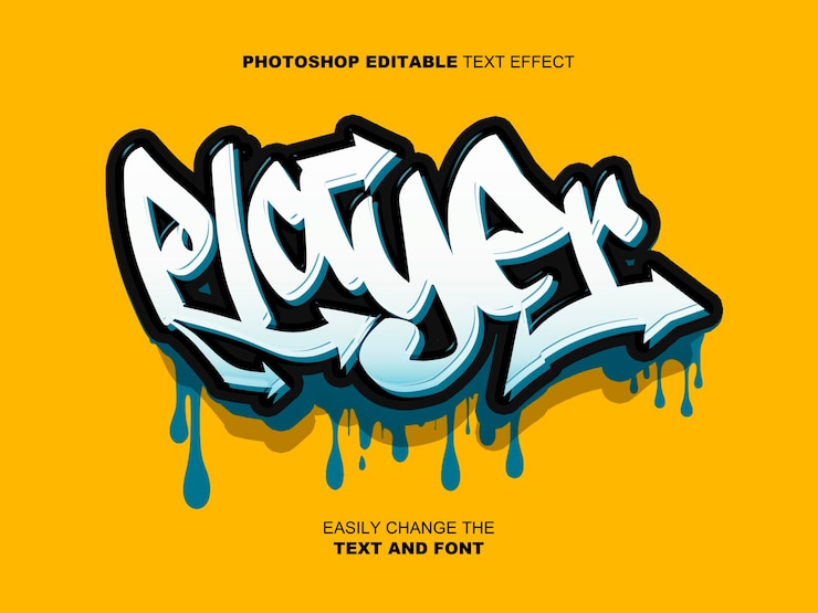 PSD texte de rédaction de graffitis