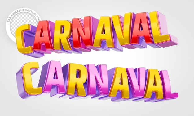 Texte rendu en 3D Carnaval brésilien
