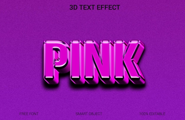 un texte rose qui dit effet de texte rose sur lui
