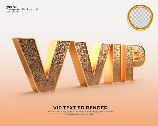 texte VVIP rendu 3d or diamant de luxe