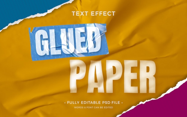 Texteffekt aus geklebtem papier