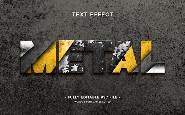 Texteffekt aus industriellem Metall