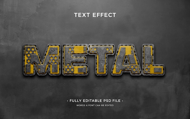 Texteffekt aus industriellem Metall