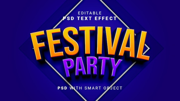 PSD texteffekt der festivalparty