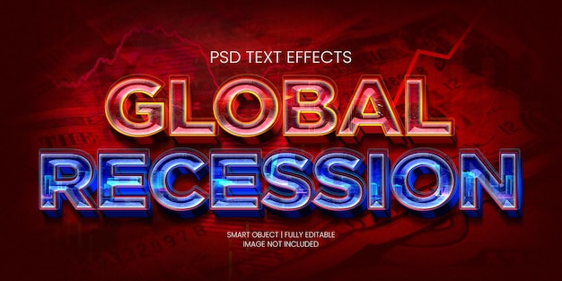 PSD texteffekt der globalen rezession