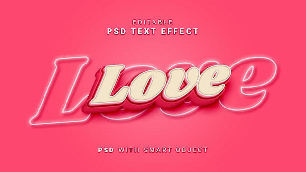 Texteffekt der Liebe 3D