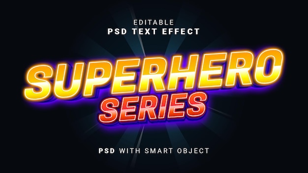 PSD texteffekt der superhelden-serie