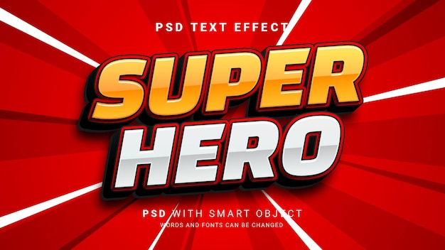 Texteffekt der Superhelden-Serie