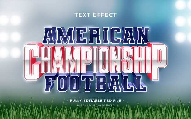 PSD texteffekt für american football