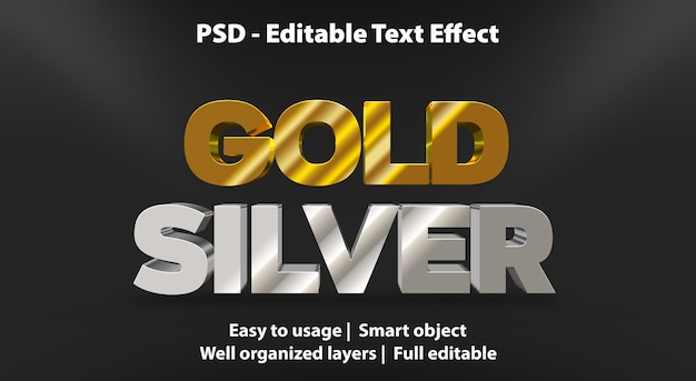 PSD texteffekt gold silber vorlage