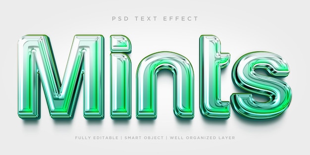 PSD texteffekt im 3d-stil von mints