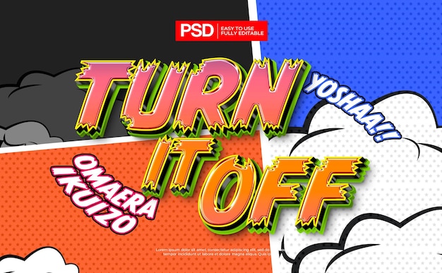 PSD texteffekt im cartoon-comic-stil