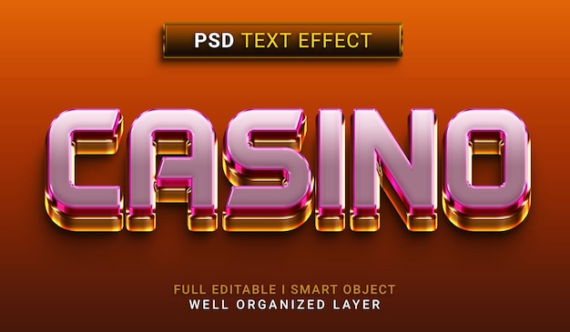 PSD texteffekt im casino-3d-stil