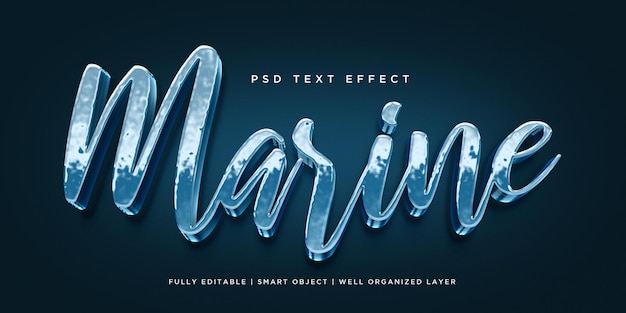 PSD texteffekt im marinen 3d-stil